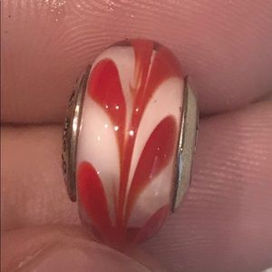 Pandora Murano glass red swirl charm